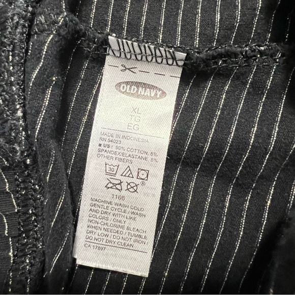 Old Navy Women's Black and Gold Striped Leggings - Picture 2 of 7